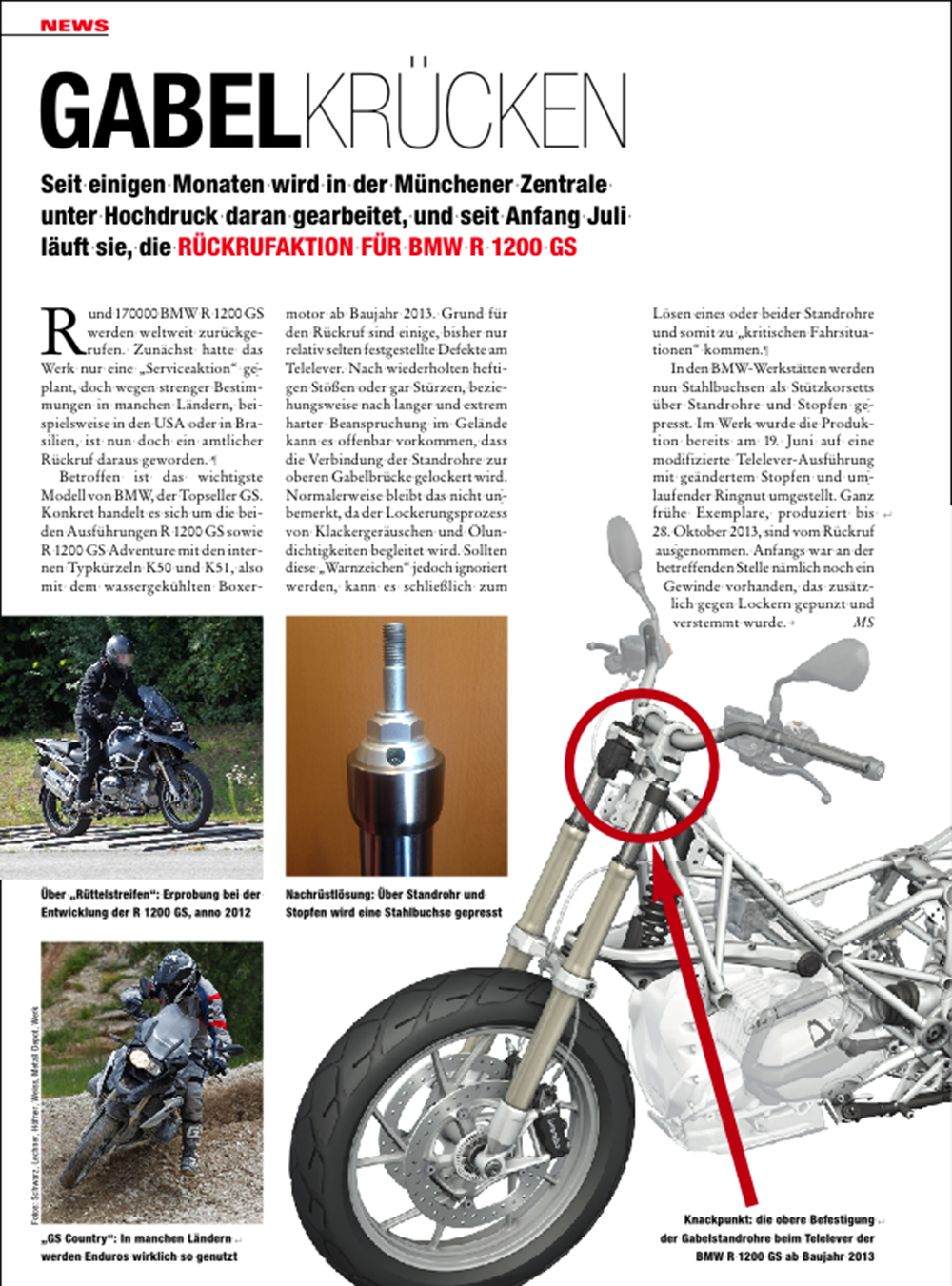 Werkstattaktion / Rückruf R1200GS Gabel - Seite 61