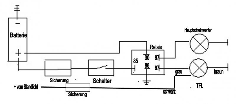 Schaltplan Abblendlicht Relais