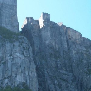 Prekestolen - die Kanzel vom Lyssefjord aus gesehen