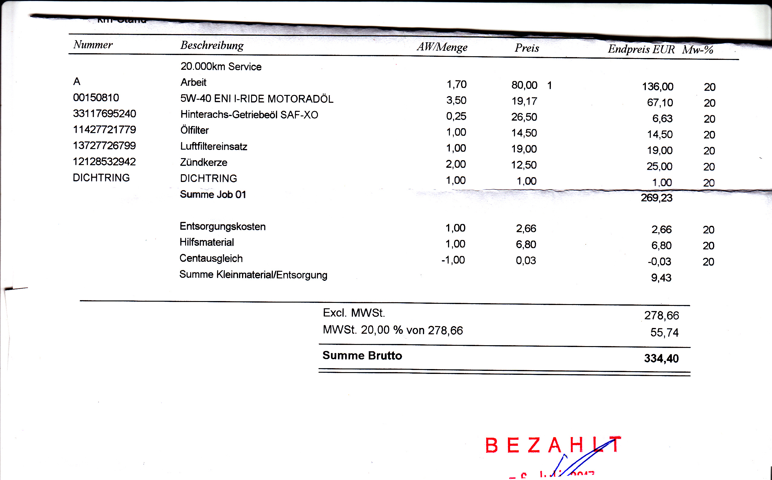 Kosten Service 000