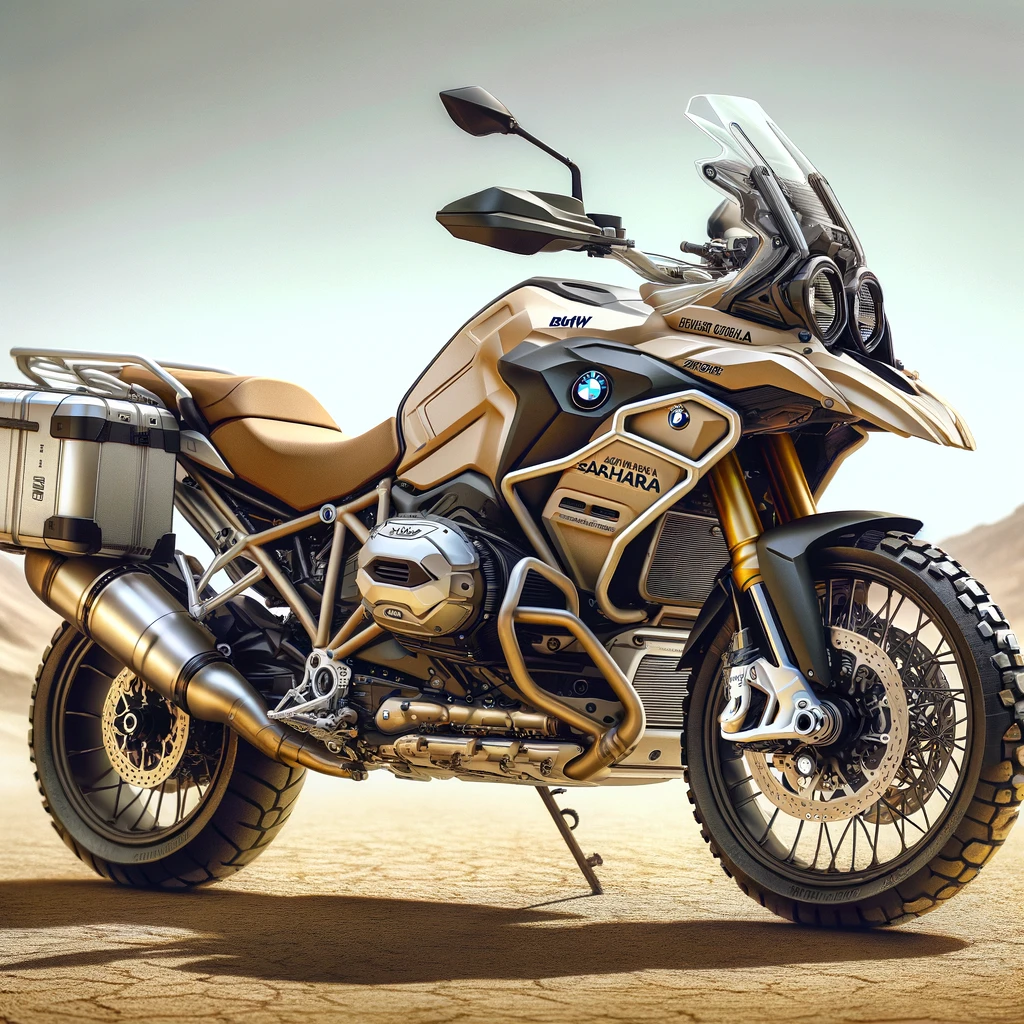 DALL·E 2024-01-12 21.56.58 - A BMW R 1250 GS adventure motorcycle with a 'Sahara' color scheme...png