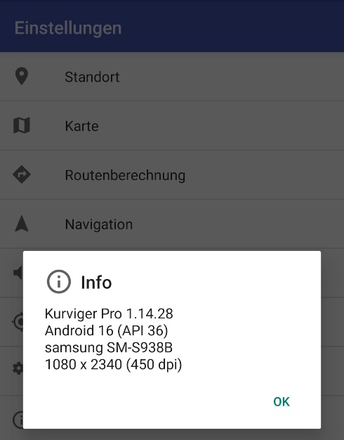 Kurviger Pro 1.14.28 läuft weiterhin auch unter Android 16 One UI 8.0.jpg