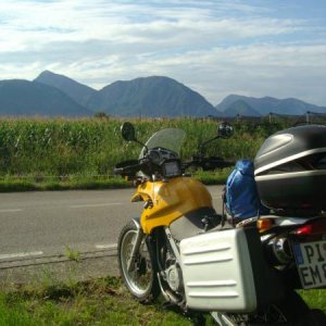 Italien , die Alpen hinter mir gelassen ......